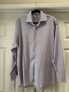 hickey freeman mens long sleeve shirt. Button Up Dress Shirt. Size 16. Purple - Picture 1 of 9