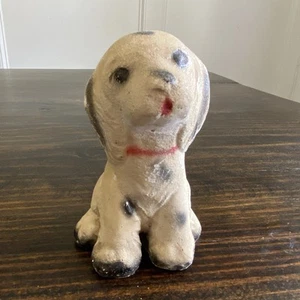 Vintage Chalkware Dalmatian Dog 4.5” Tall Red Collar - Picture 1 of 5