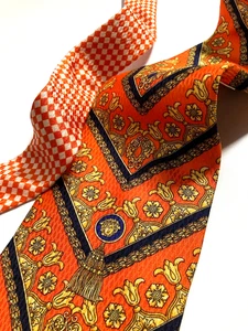 GIANNI VERSACE VINTAGE AÑOS 90 BORLA BARROCA CABEZA MEDUSA CORBATA PATRÓN V I... - Imagen 1 de 16