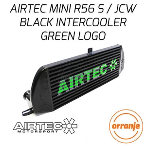 Airtec BMW MINI Cooper S R55 R56 JCW GRÖSSER Ladeluftkühler SCHWARZ, GRÜN LOGO - Bild 1 von 1
