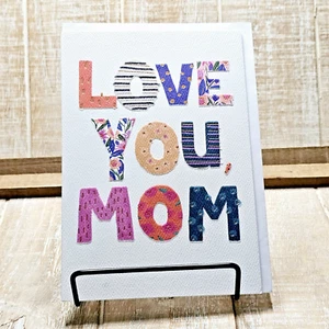 American Greetings Mother's Day Card Love You Mom Colorful Blue Gold - Picture 1 of 9
