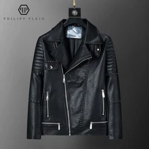 PHILIPP PLEIN Italy100%Lammleder Herren Lederjacke Motorrd Bomber Winter Gr. 3XL - Bild 1 von 18