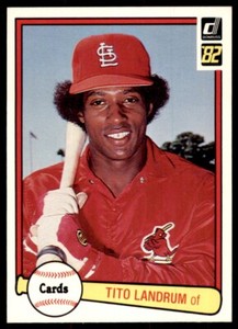 1982 Donruss Baseball Card Tito Landrum G St. Louis Cardinals #292