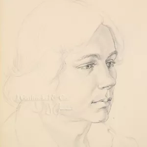 Mid-Century graphite etching - study of a woman - portrait - Picture 1 of 2