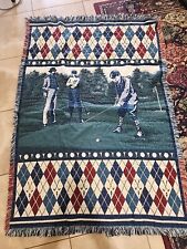 Old Time Golfer Golf Putt Swing Throw Blanket Afghan 60x41 Tapestry 