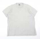 B Herren grau Baumwolle T-Shirt Größe XL V-Ausschnitt
