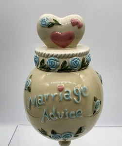 Abtei Presse HOCHZEITSBERATUNG Glas mit Korkdeckel Hochzeit Andenken Herzen blau Blumen - Bild 1 von 14