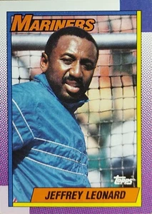 Jeffrey Leonard, 1990 Topps #455, Seattle Mariners - Stock# 4087 - Picture 1 of 2