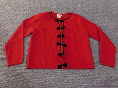 Suéter Talbots Mediano Rojo Mujer Cárdigan Lana Botón Tejido Negocios Informal Foto 1 de 4
