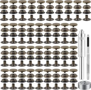 Snap Fastener Kit Tool Snap Button Kit Snaps for Leather Leather 72 Pieces 15MM - Picture 1 of 4