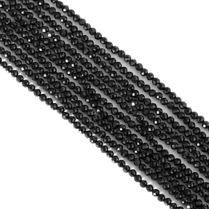 2 mm Echte Natürliche Schwarz Spinell Perlen Facettiert Rondelle Lose Perlen 10 Zoll Strang  - Bild 1 von 4