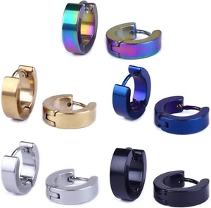 5 Pairs Stainless Steel Small Hoop Earrings Ear Stud for Men Or Women|Five pairs - Picture 1 of 5
