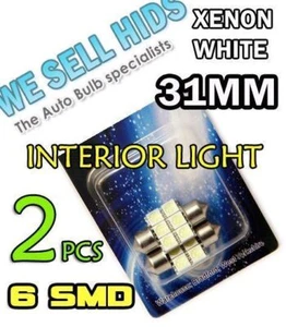 6 SMD 31mm LED weiß Innenraum Leuchtmittel 269 Honda Toyota Mazda Pajero UKSTOCK - Bild 1 von 1