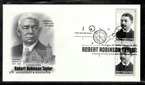 #4958a, Robert Robinson Taylor NO DIE CUT vertical pair FDCover. Artcraft cachet - Picture 1 of 1