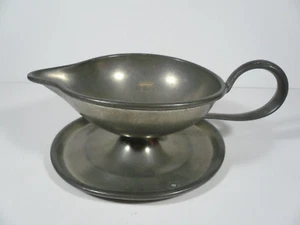 Vintage Made in Holland Pewter Gravy Boat - Picture 1 of 12