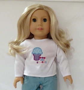 Top de manga larga Ice Cream Cone para muñecas American Girl de 18" - Imagen 1 de 1