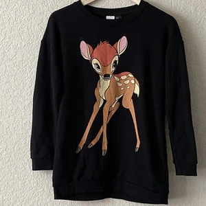VINTAGE DISNEY Classic Bambi Damen Sweatshirt schwarz Größe Small S - Bild 1 von 4