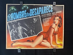 1958 THE RETURN OF DRACULA Francis Lederer Authentic Mexican Lobby Card~16"x12"