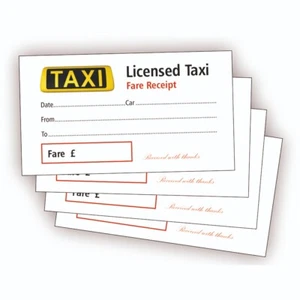 TAXI RECEIPT PADS - 100 Sheets per pad (4 Pads) Licensed Minicab Receipt. - Picture 1 of 6