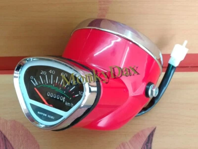 Juego de faros velocímetro rojo Honda SS50 CL50 CL65 CL90 CD50 CD70 S90 SL90 CS90 Foto 1 de 4
