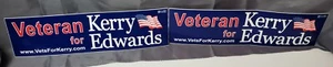 (2) Adesivi Paracolpi Veterano per Kerry Edwards Presidente Campagna 2004 - Foto 1 di 2