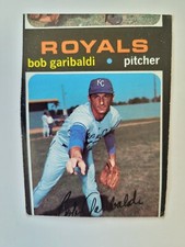 1971 Topps Error Miscut Card #701 BOB GARIBALDI Kansas City Royals Pitcher