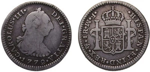 Mexico 1772 Mo FM 1 Real Silver 90.3% VF - Picture 1 of 1