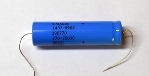 Sprague 370uF @ 250v Electrolytic Axial Capacitor 39D377F250JT4 - Picture 1 of 5