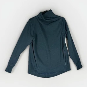 Athleta Cozy Karma Twist Neck Sweatshirt Womens Small Cozy Soft Hunter Green - Picture 1 of 7