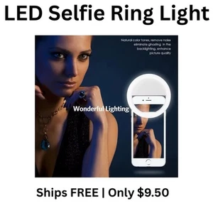 Anneau lumineux Selfie LED Charge USB avec luminosité vive réglable - Photo 1 sur 7