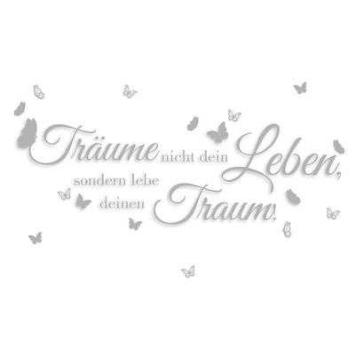 Wandtattoo Zitat Spruch: Träume nicht Küche Wohnzimmer Aufkleber YX006 Grau - Bild 1 von 4
