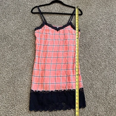 Top Aerie Babydoll S Azul Marino Encaje Cami Y2K Romántico Delicado Retro A Cuadros Largo Foto 1 de 4