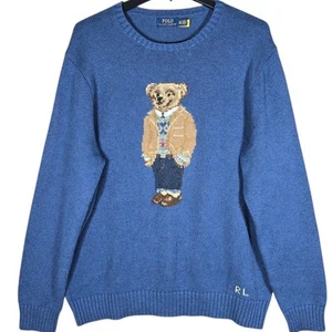 Polo Ralph Lauren Pullover Herren 2XLT Iconic Bear Preppy Fair Isle Sportmantel Uhr - Bild 1 von 15