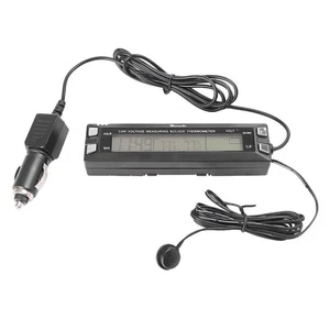 Thermometer Tool Auto Voltage Meter Monitor Digital Temperature Voltage Clock - Picture 1 of 10