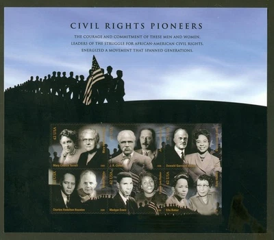 US 4384 Civil Rights Pioneers, Black History, Complete Sheet/6, Mint NH - Image 1 of 2