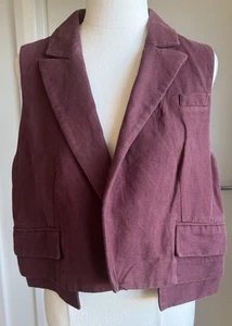 Cue Vest Jacket Maroon / Purple Sleeveless Womens 10 - Picture 1 of 14