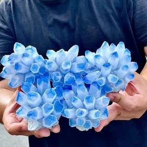 4.99LB Newly discovered blue Phantom Quartz Crystal Cluster mineral samples - Picture 1 of 14