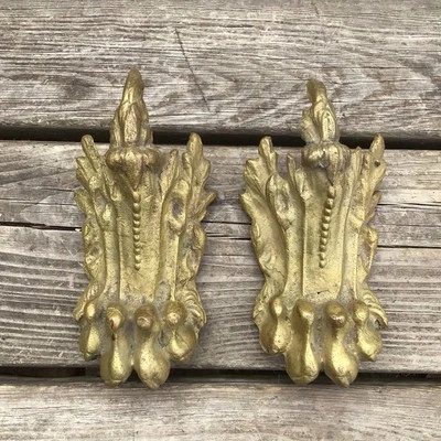 Antique French Dragon Claw Ormolu Brass Decorative Furniture Hardware Fittings - Image 1 of 4