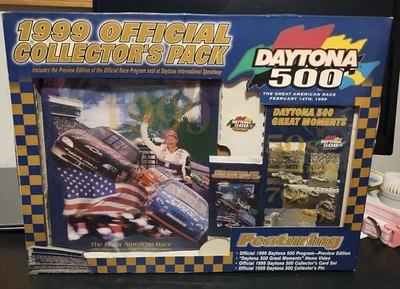 Dale Earnhardt 1999 Daytona 500 Paquete de Coleccionista Programa Pin Juego de Tarjetas Video Nuevo  Foto 1 de 4