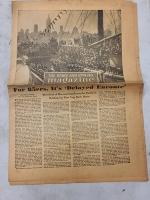 Stars Stripes Magazine July 8 1945 WWII Era Military Newspaper Collectible Foto 1 de 4