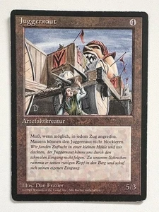 MISPRINT ALERT: Printer Hickey German Juggernaut FBB Foreign Black Border MTG LP - Picture 1 of 3