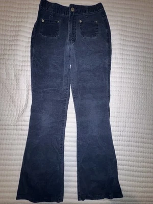 VTG Y2K Limited Too Girls Sz 12 Navy Blue Corduroy Pants Flare 2000s 100% Cotton - Image 1 of 4