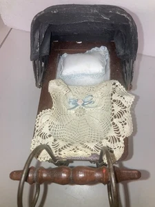 Vintage antiker Korb Baby Buggy Puppentrage Kinderwagen  - Bild 1 von 9