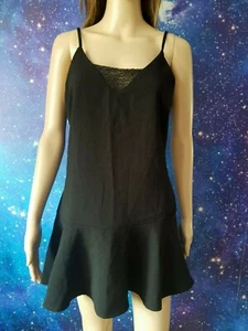 Size S BNWOT FOREVER 21 black ruffle ruched slip tunic blouse top 1412 - Picture 1 of 5