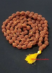 10 mm Rudraksha Mala Rudraksh Japa Mala Rosario CUENTAS MEDITACIÓN HINDÚ 108+1 CUENTAS - Imagen 1 de 3