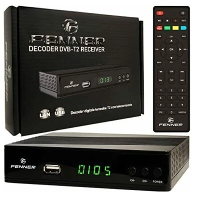 FENNER DECODER DIGITALE TERRESTRE TV FULL HD DVB-T2/HEVC USB 2.0 HDMI LED FN-GX2 - Immagine 1 di 4