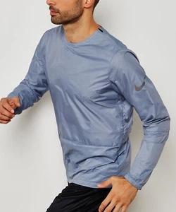 NIKE RUNNING DIVISION CREW RUNNING JACKET ASHEN SLATE 928497 445 Sz M Gray $100 - Picture 1 of 4