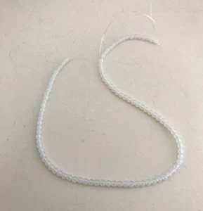 String of 4mm Milky White Clear Glass Beads for Jewellery Making - CG4WHITE - Picture 1 of 1