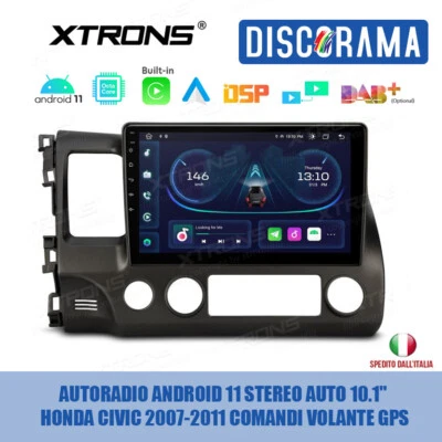 AUTORADIO ANDROID 11 STEREO AUTO 10.1" HONDA CIVIC 2007-2011 COMANDI VOLANTE GPS - Immagine 1 di 4
