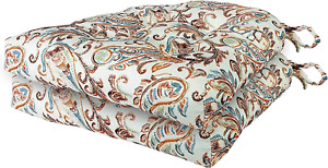 Paisley Set of Two (2) Memory Foam Seat Cushions Spice (Red) Chair Pad, 2 Count